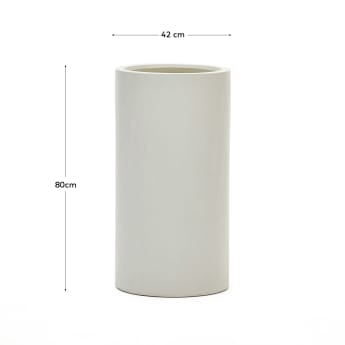 Cache-pot Aiguablava en ciment blanc Ø 42 cm - dimensions