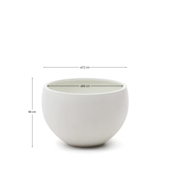 Pot de fleurs Grau en ciment blanc Ø 72 cm - dimensions