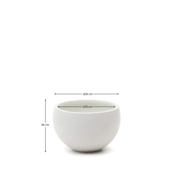 Pot de fleurs Grau en ciment blanc Ø 56 cm - dimensions