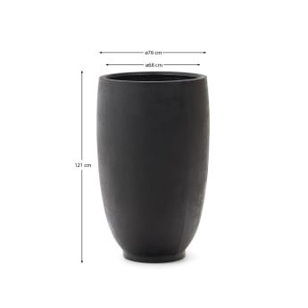 Pot de fleurs Aiguablava en ciment noir Ø 75 cm - dimensions