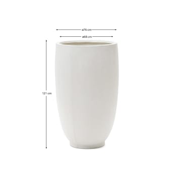 Pot de fleurs Aiguablava en ciment blanc Ø 75 cm - dimensions
