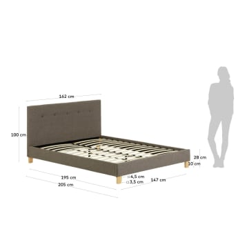 Natuse bed with mattress base for a 150 x 190 cm mattress - sizes