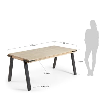 Table Thinh 160 x 90 cm - dimensions