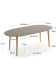 Oqui oval extendable MDF table with brown lacquer and solid beech legs 120 (200) x 90 cm
