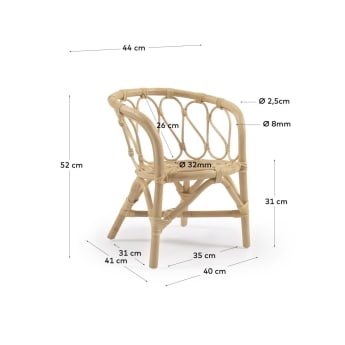 Lumila rattan children’s chair - sizes