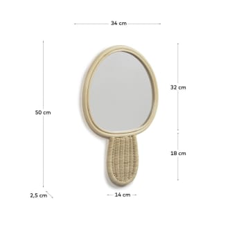 Nauze rattan mirror, 34 x 50 cm - sizes