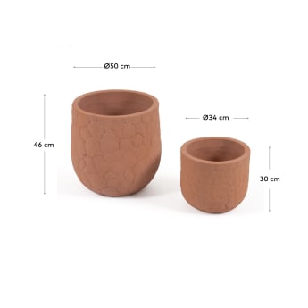 Simi set of 2 terracotta plantpots Ø 34 cm / Ø 50 cm - sizes