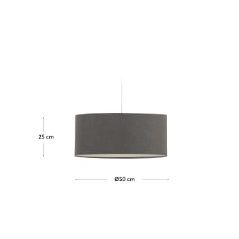 Nazli large linen ceiling light shade with grey finish Ø 50 cm - sizes