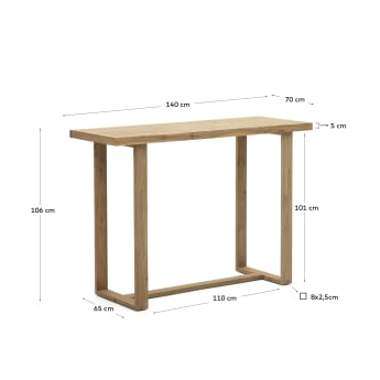 Ψηλό τραπέζι Canadell, 100% εξωτερικού χώρου, μασίφ ανακυκλωμένο ξύλο τικ, 140x70εκ - μεγέθη
