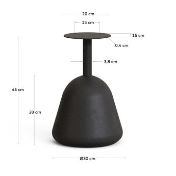 Saura Outdoor Metal Table Base with Black Painted Finish Ø 28 x 45 cm - sizes