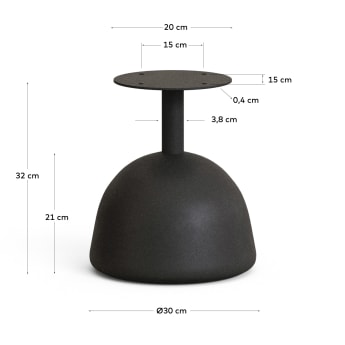 Saura Outdoor Table Base made of Steel with Black Painted Finish Ø 28 x 32 cm - sizes