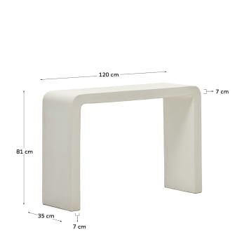 Console Aiguablava en ciment blanc 120 x 80 cm - dimensions