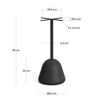 Saura Outdoor Table Base made of Steel with Black Painted Finish Ø 41 x 95 cm - sizes