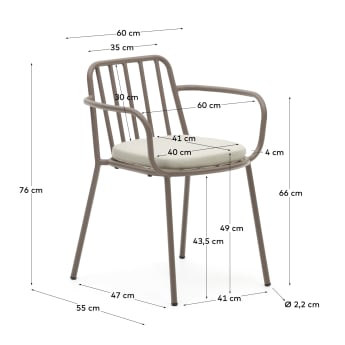 Bramant stapelbarer Stuhl aus Stahl mit Finish in Helllila - Größen