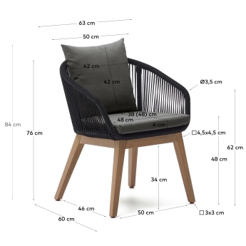 Mesa redonda 100% exterior Urgell de madera maciza de eucalipto Ø 130 cm  FSC 100%