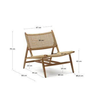 Codolar armchair in solid teak - sizes