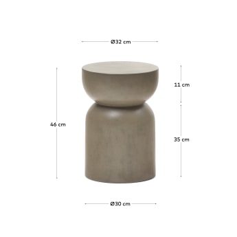 Garbet runder Beistelltisch aus Zement Ø 32 cm - Größen
