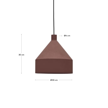 Peralta ceiling lamp in metal with a terractotta painted finish, Ø 30 cm - sizes