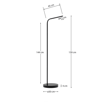 Nali Ständer für tragbare Lampen aus Metall mit schwarzem Lackfinish - Größen