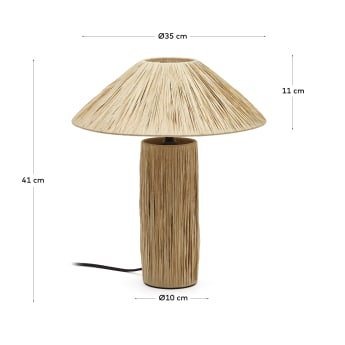 Samse table lamp in natural raffia - sizes