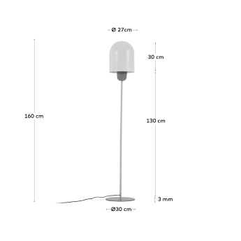 Brittany floor lamp in metal with white and grey painted finishing. - sizes