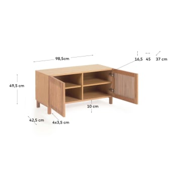 Beyla solid oak shoe cabinet with oak veneer 98.5 cm FSC 100% - sizes