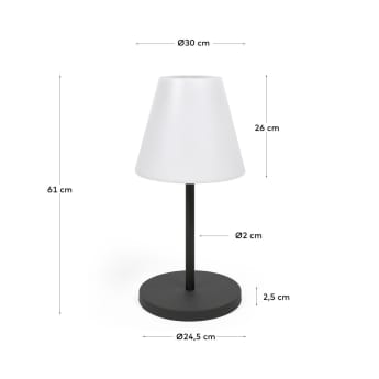 Outdoor Amaray table lamp in steel with black finish - sizes