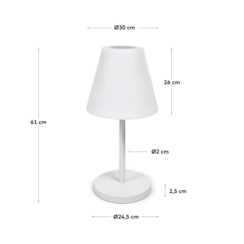 Outdoor Amaray table lamp in steel with white finish - sizes