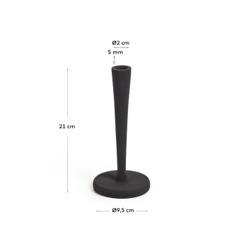Zarela small metal candle holder in black - sizes