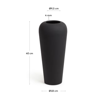 Walter small metal vase in black, 40 cm - sizes