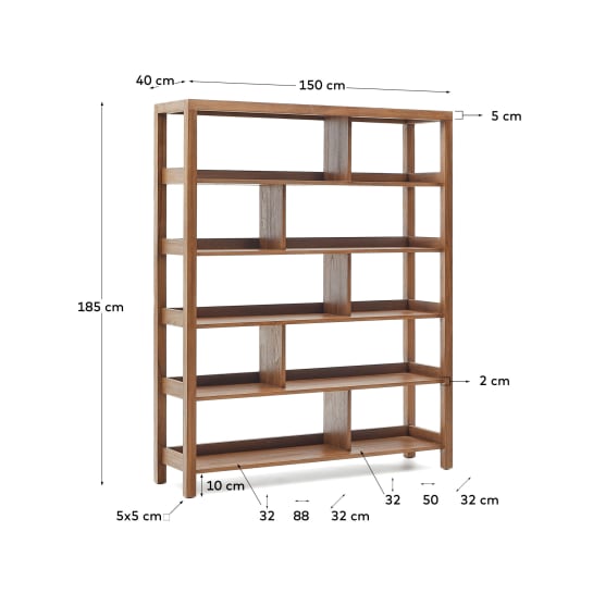 Sashi shelving unit made in solid teak wood 150 x 185 cm | Kave Home