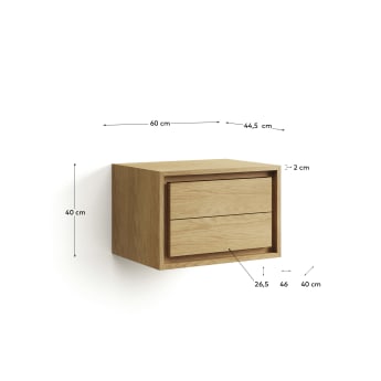 Kenta bathroom furniture in solid teak wood with a natural finish,  60 x 45 cm - sizes