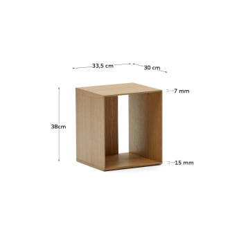 Module étagère petit format Litto en placage de chêne 34 x 38 cm - dimensions