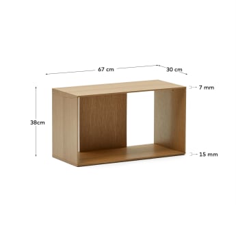 Litto medium shelf module in oak veneer, 67 x 38 cm - sizes