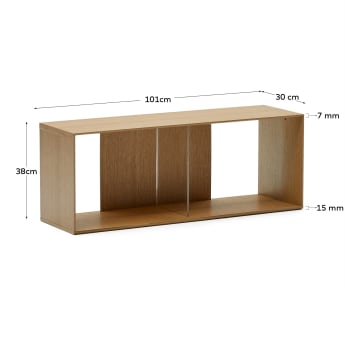 Module étagère grand format Litto en placage de chêne 101 x 38 cm - dimensions
