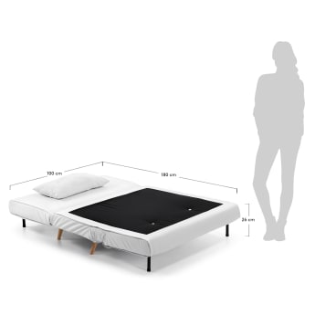 2θ καναπές-κρεβάτι Tupana, λευκό τεχνητό δέρμα, 100εκ - μεγέθη