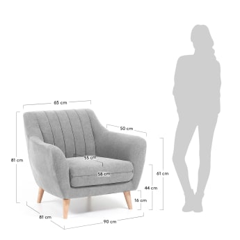 Light grey Obo armchair - sizes