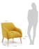 Bobly armchair in mustard with wooden legs with natural finish