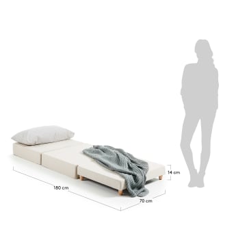 Σκαμπό-κρεβάτι Kos, γκρι ανοιχτό, 70x60 (180)εκ - μεγέθη