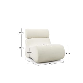 Club white fleece armchair - sizes