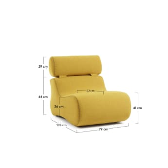 Fauteuil Club moutarde - dimensions