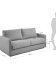 Kymoon 2 seater polyurethane sofa bed in light grey, 140cm