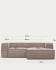 Blok 2 seater sofa with right side chaise longue in pink wide-seam corduroy, 240 cm