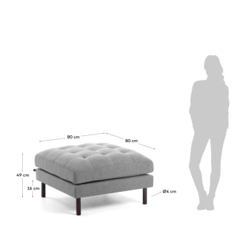 Debra footrest in light grey, 80 x 80 cm - sizes