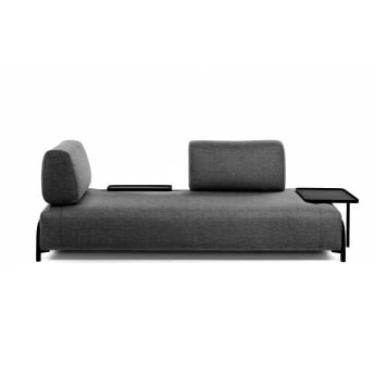 3θ καναπές Compo 232 εκ, σκούρο γκρι - μεγέθη