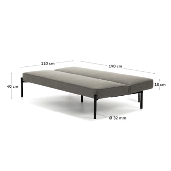 Nelki three-seater sofa bed in grey 190 cm - sizes
