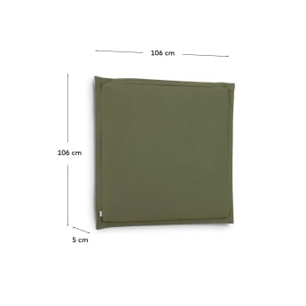 Tanit headboard with green linen removable cover, for 90 cm beds - sizes