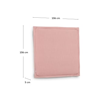 Tanit headboard with pink linen removable cover, for 90 cm beds - sizes
