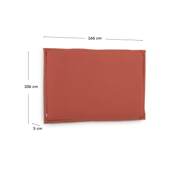 Tanit headboard with maroon linen removable cover, for 160 cm beds - sizes