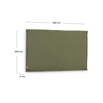 Tanit headboard with green linen removable cover, for 160 cm beds - sizes